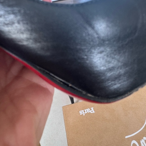 Christian Louboutin 120 Black Slingback Heels - Picture 9 of 10